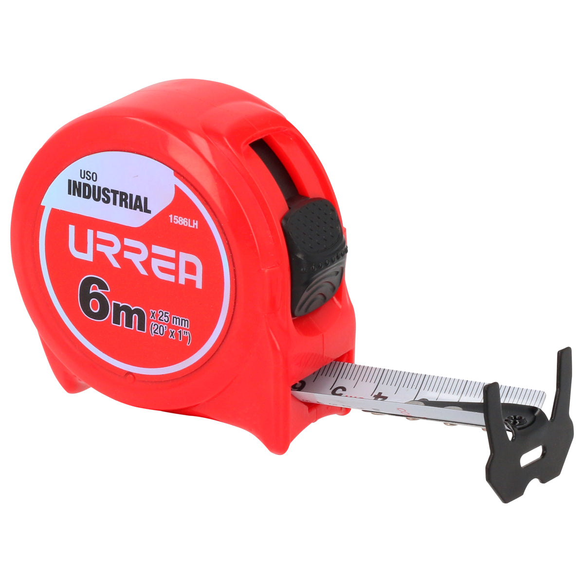 FLEXÓMETRO CON CARCASA DE PLÁSTICO 6 M X 25 MM EN BLÍSTER URREA