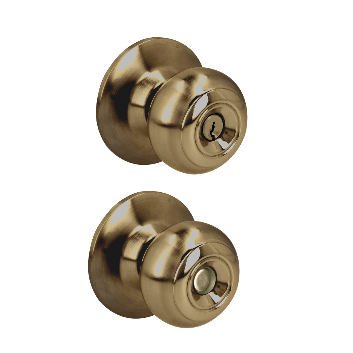 POMO CILÍNDRICO OVALADO FUNCIÓN ENTRADA, LATÓN ANTIGUO, LLAVE ESTÁNDAR, BLÍSTER PROLOK 28POP