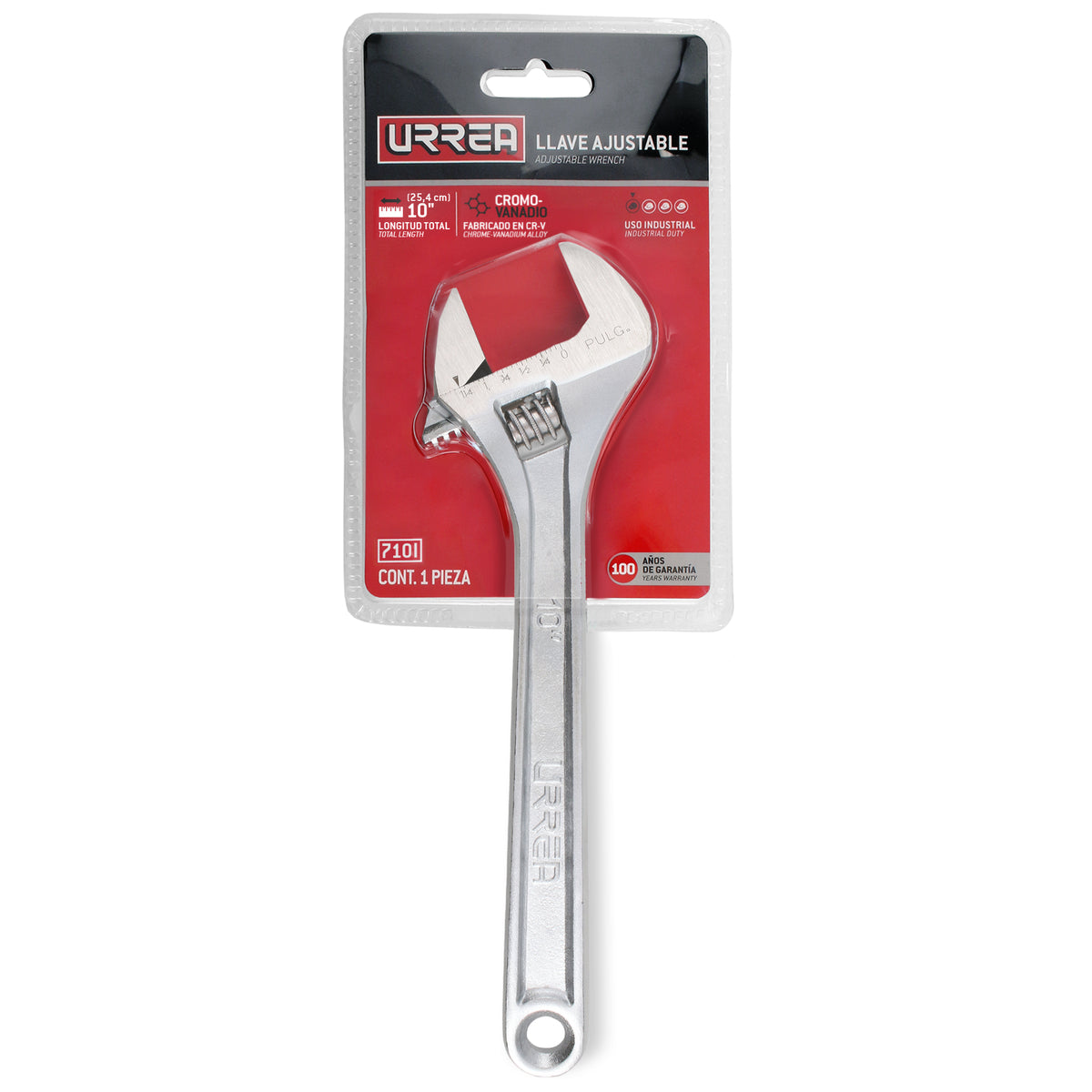 LLAVE AJUSTABLE CROMADA 10" URREA 710I