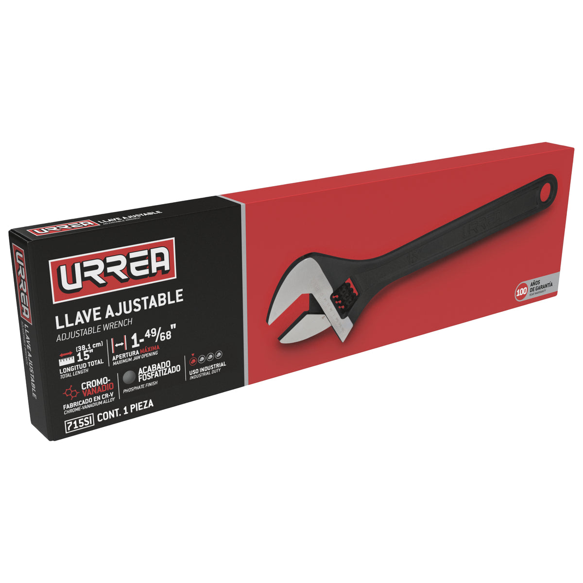 LLAVE AJUSTABLE FOSFATIZADA 15" URREA 715SI