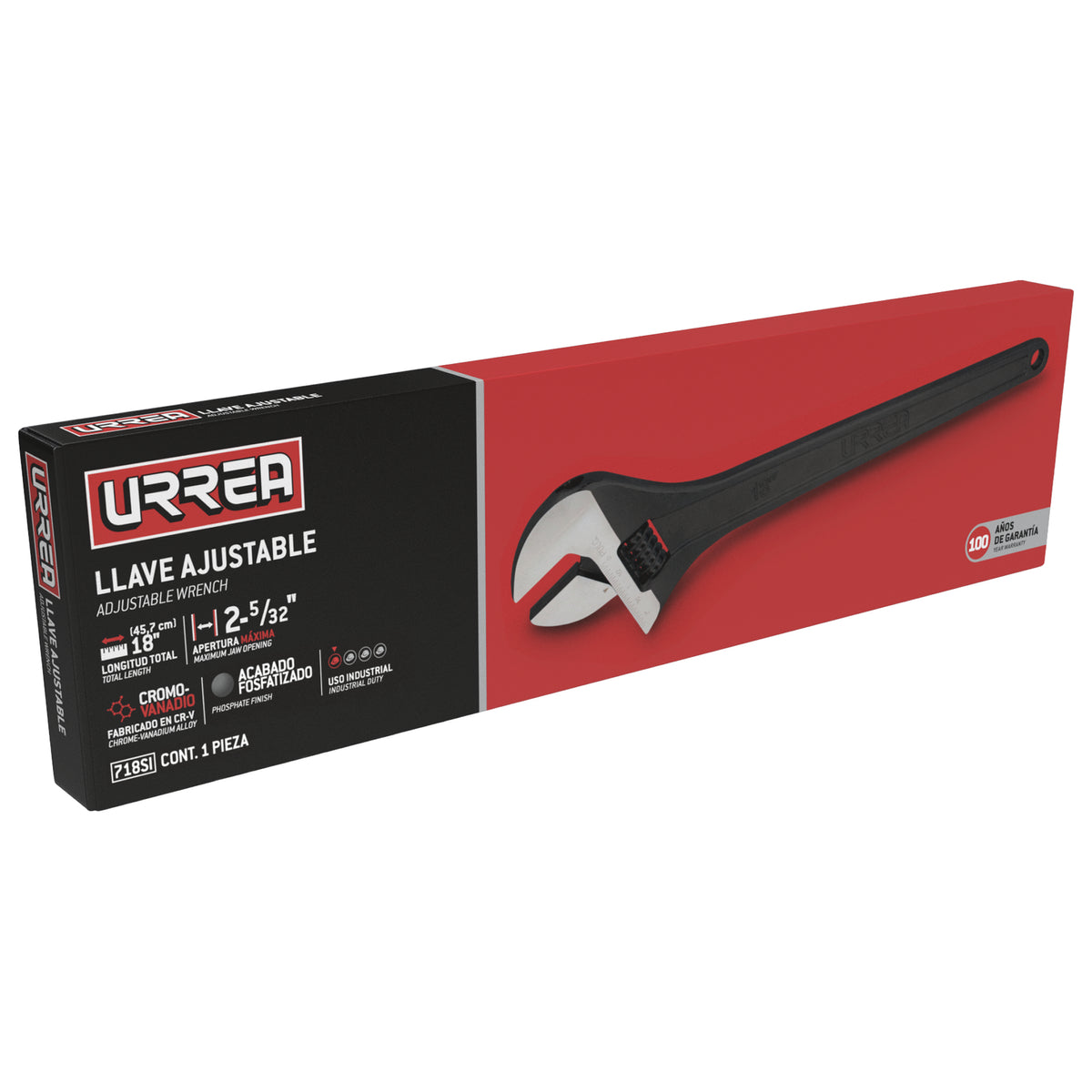 LLAVE AJUSTABLE FOSFATIZADA 18" URREA 718SI