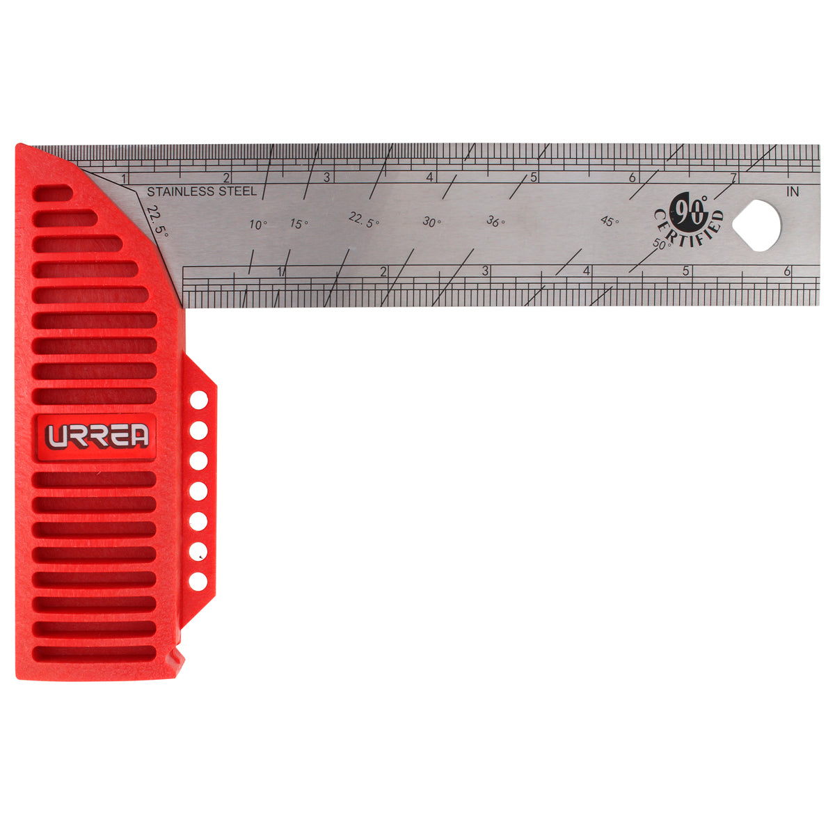 ESCUADRA DE CARPINTERO 8" CON MANGO DE PLÁSTICO URREA