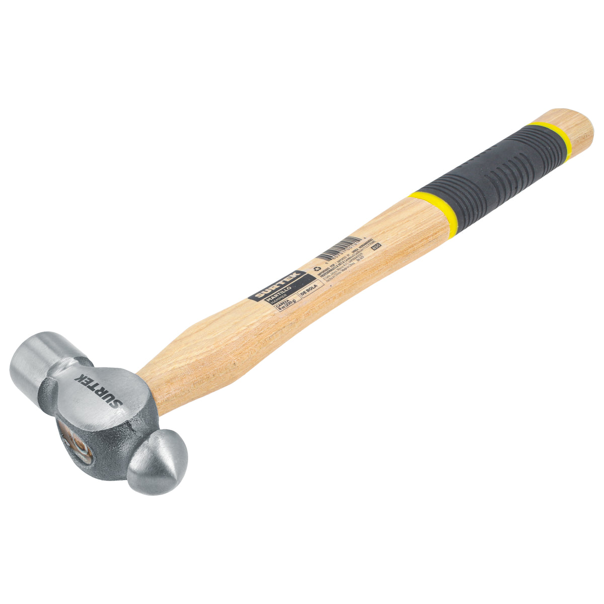 MARTILLO PULIDO DE BOLA CON MANGO DE MADERA CON GRIP DE 13", 8 OZ SURTEK