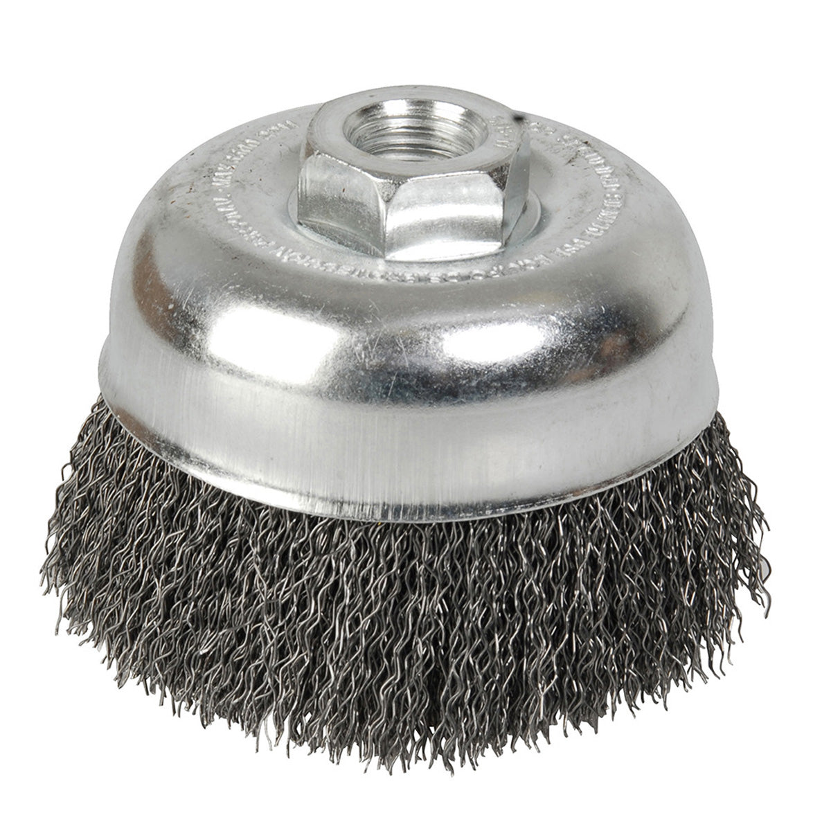 CARDA COPA ONDULADA ALAMBRE DELGADO 4" X 0.35 CON ROSCA 5/8" FOY C301