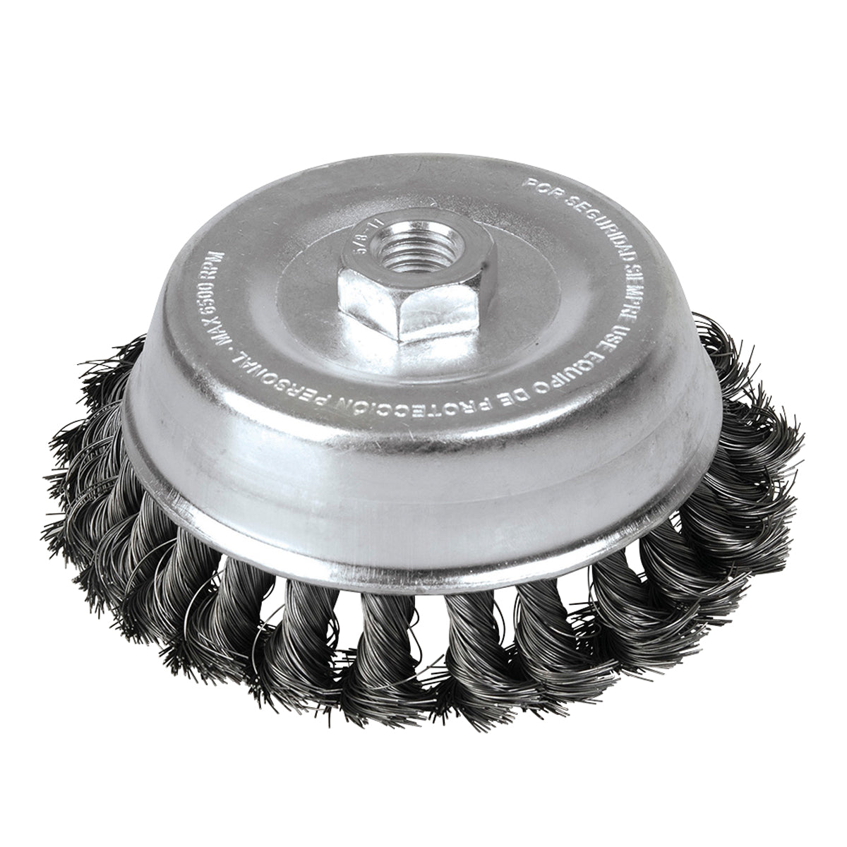 CARDA COPA TRENZADA ALAMBRE GRUESO 4" X 0.50 CON ROSCA M14 FOY C310