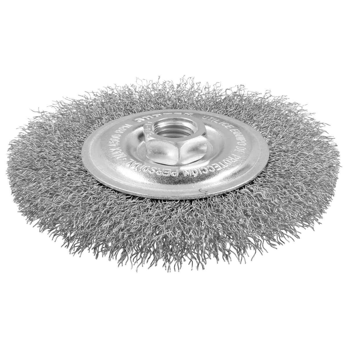 CARDA CIRCULAR ONDULADA ALAMBRE DELGADO ACERO INOXIDABLE 6" X 0.30 MM CON ROSCA M14 SURTEK C621