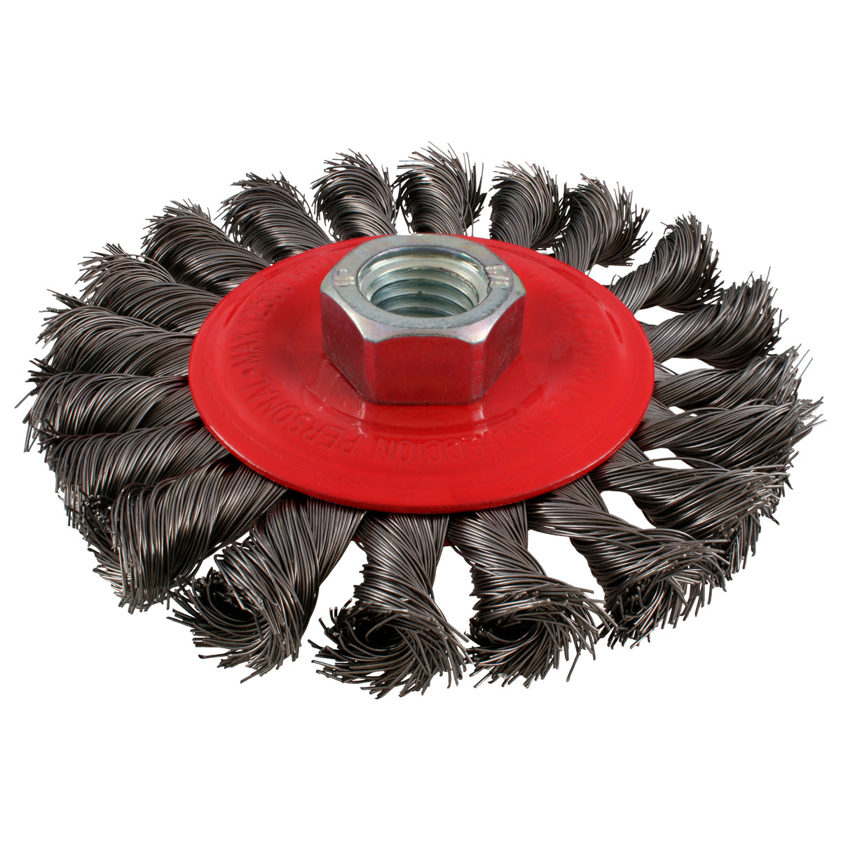 CARDA CIRCULAR TRENZADA ALAMBRE FINO DE ACERO INOXIDABLE 6" X 0.40 MM CON ROSCA M14 URREA C947