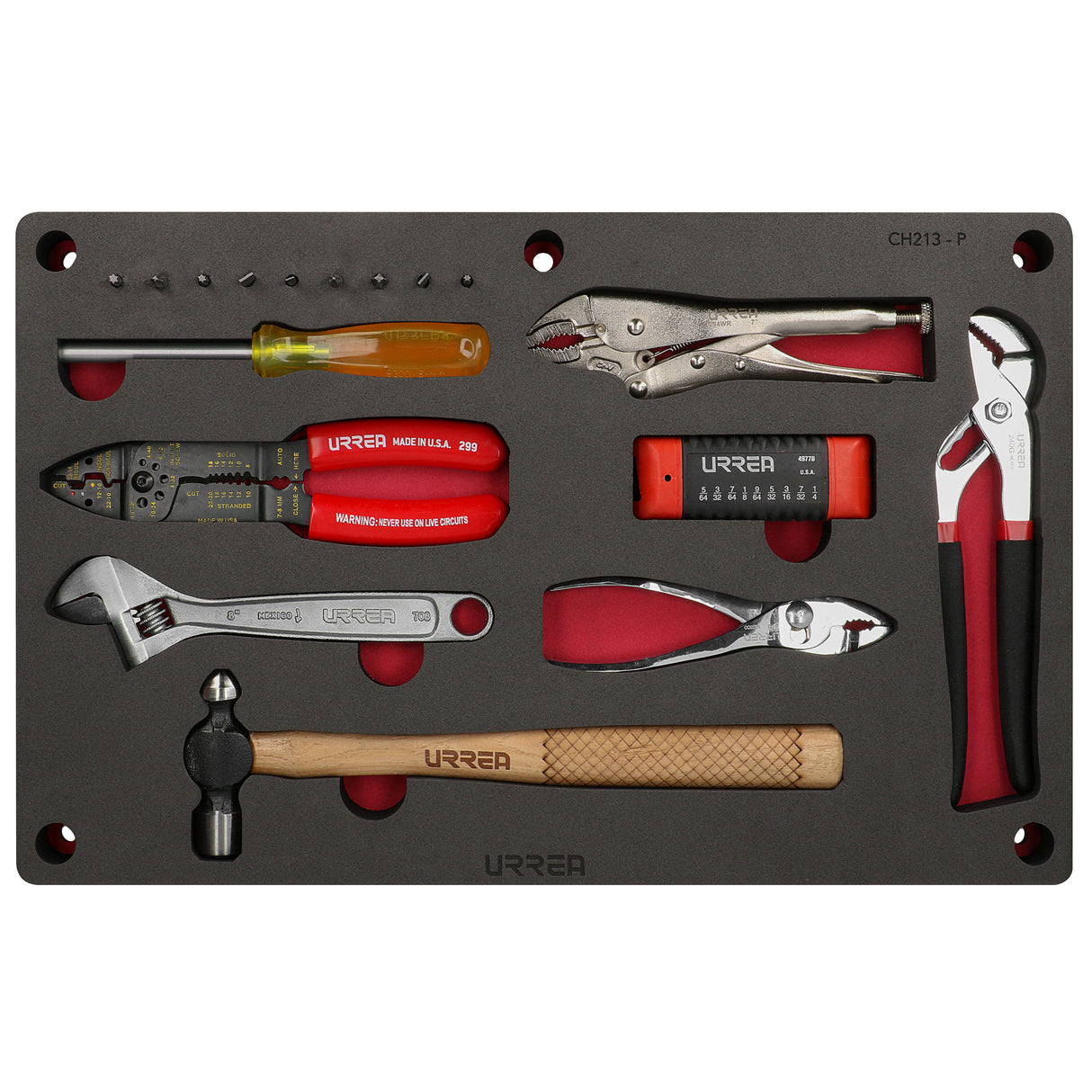 JUEGO COMBINADO DE HERRAMIENTA, 8 PIEZAS URREA CH213P