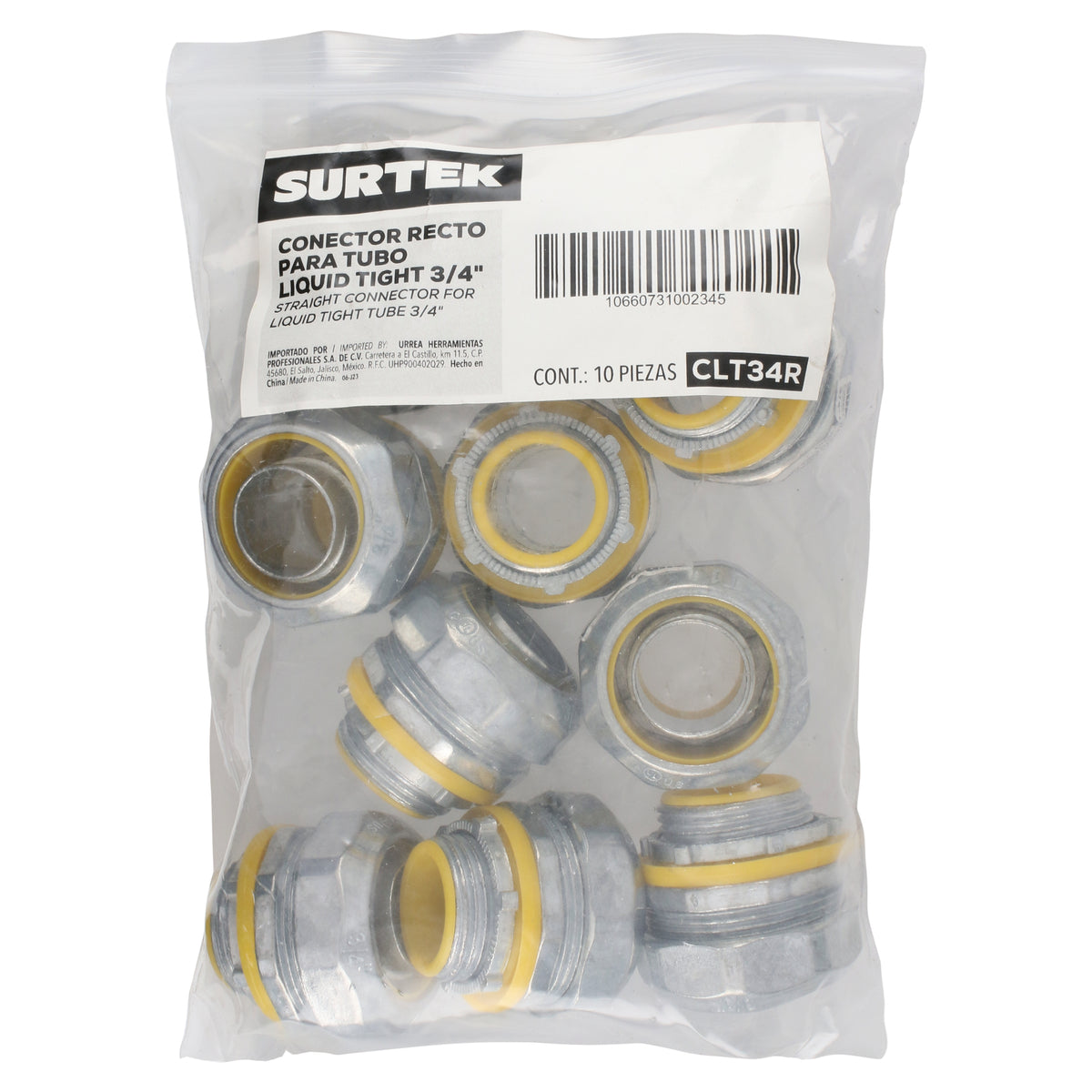 CONECTOR RECTO PARA TUBO LIQUID TIGHT 3/4" SURTEK