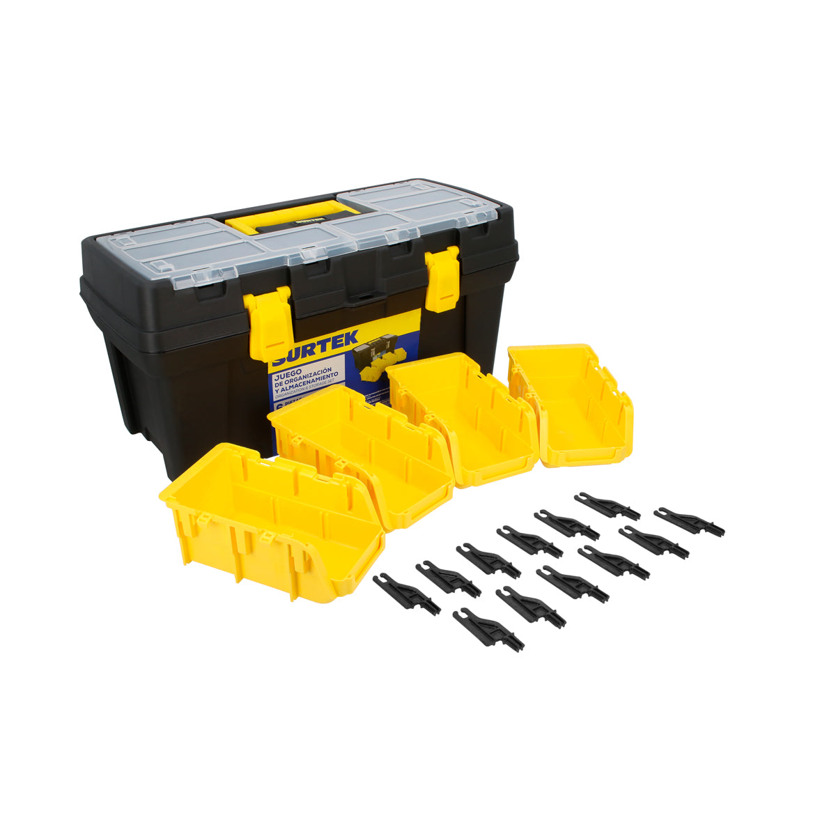 JUEGO DE CAJAS PORTAHERRAMIENTAS PLÁSTICAS, 6 PIEZAS SURTEK CPS6C