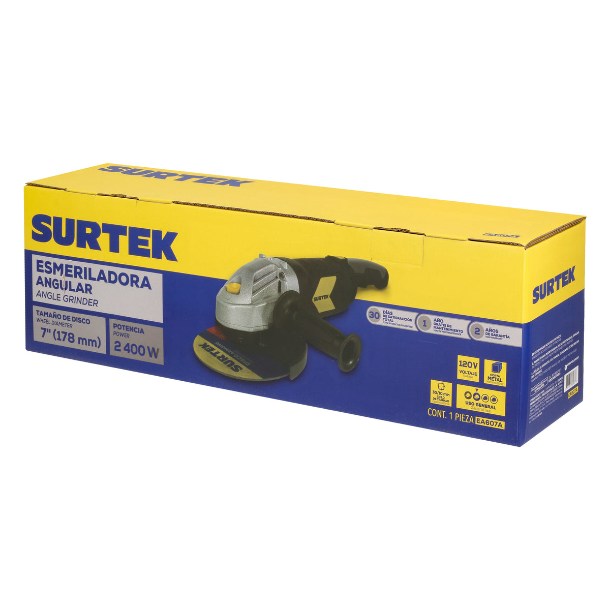 ESMERILADORA ANGULAR 7" 2400 W SURTEK EA607A