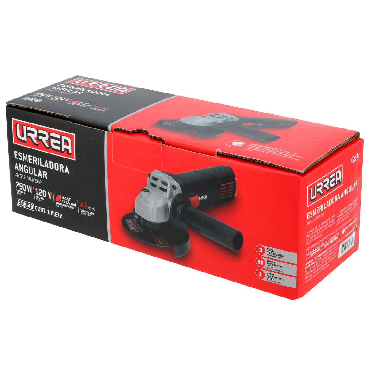 MINI ESMERILADORA ANGULAR 4-1/2" 750 W 120 V URREA EA804B