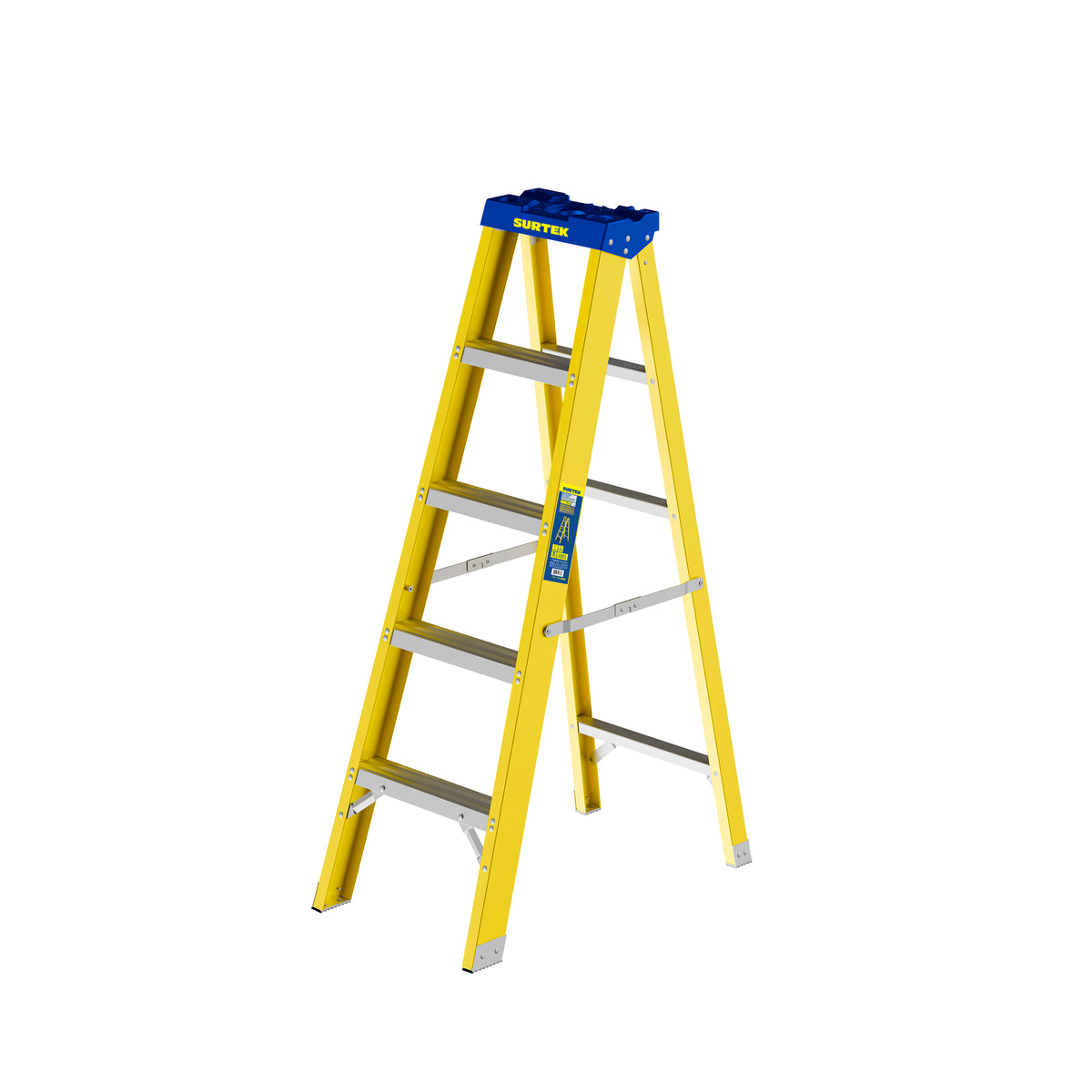 ESCALERA DE TIJERA TIPO II DE FIBRA DE VIDRIO CON 4 PELDAÑOS SURTEK