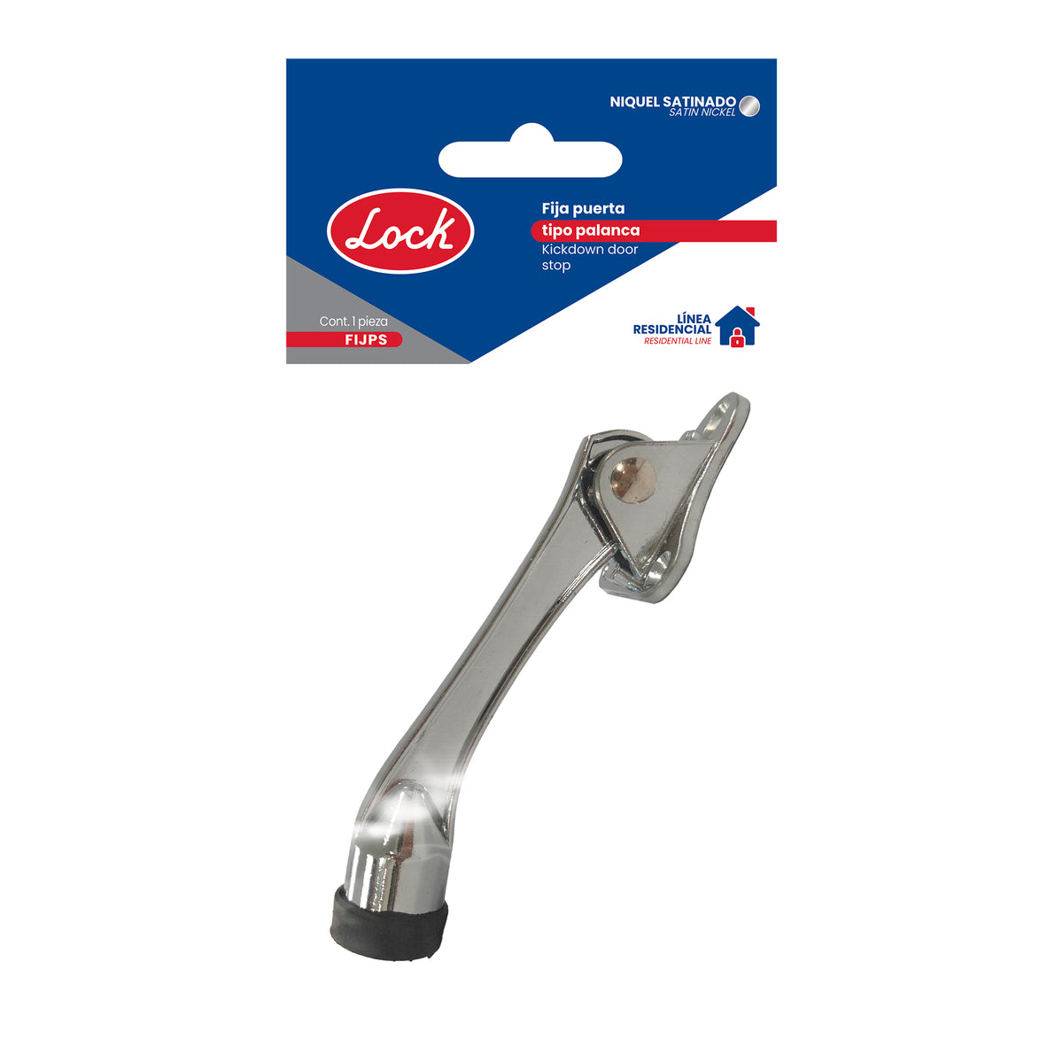 FIJAPUERTA TIPO PALANCA ACABADO NÍQUEL SATINADO LOCK