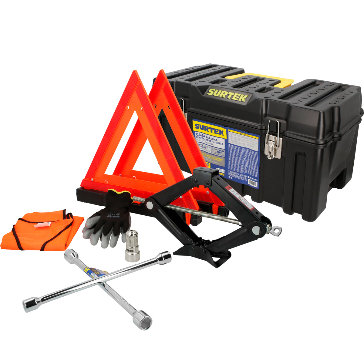 JUEGO AUTOMOTRIZ COMBINADO, 7 PIEZAS CON CAJA PLÁSTICA CPS20 SURTEK JA7