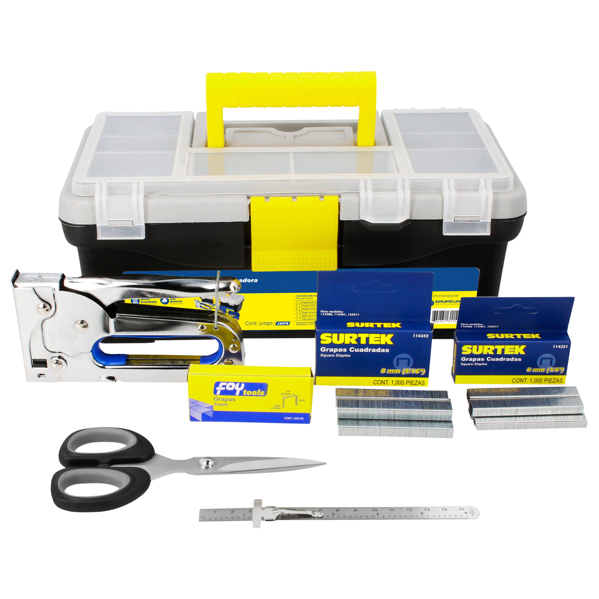 JUEGO COMBINADO DE HERRAMIENTA CON CAJA PLÁSTICA, 8 PIEZAS FOY JHF8