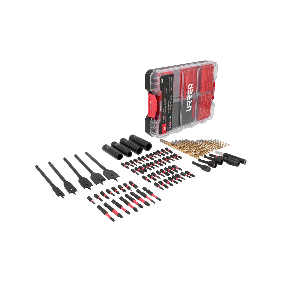 JUEGO DE PUNTAS Y DADOS DE IMPACTO, 87 PIEZAS URREA