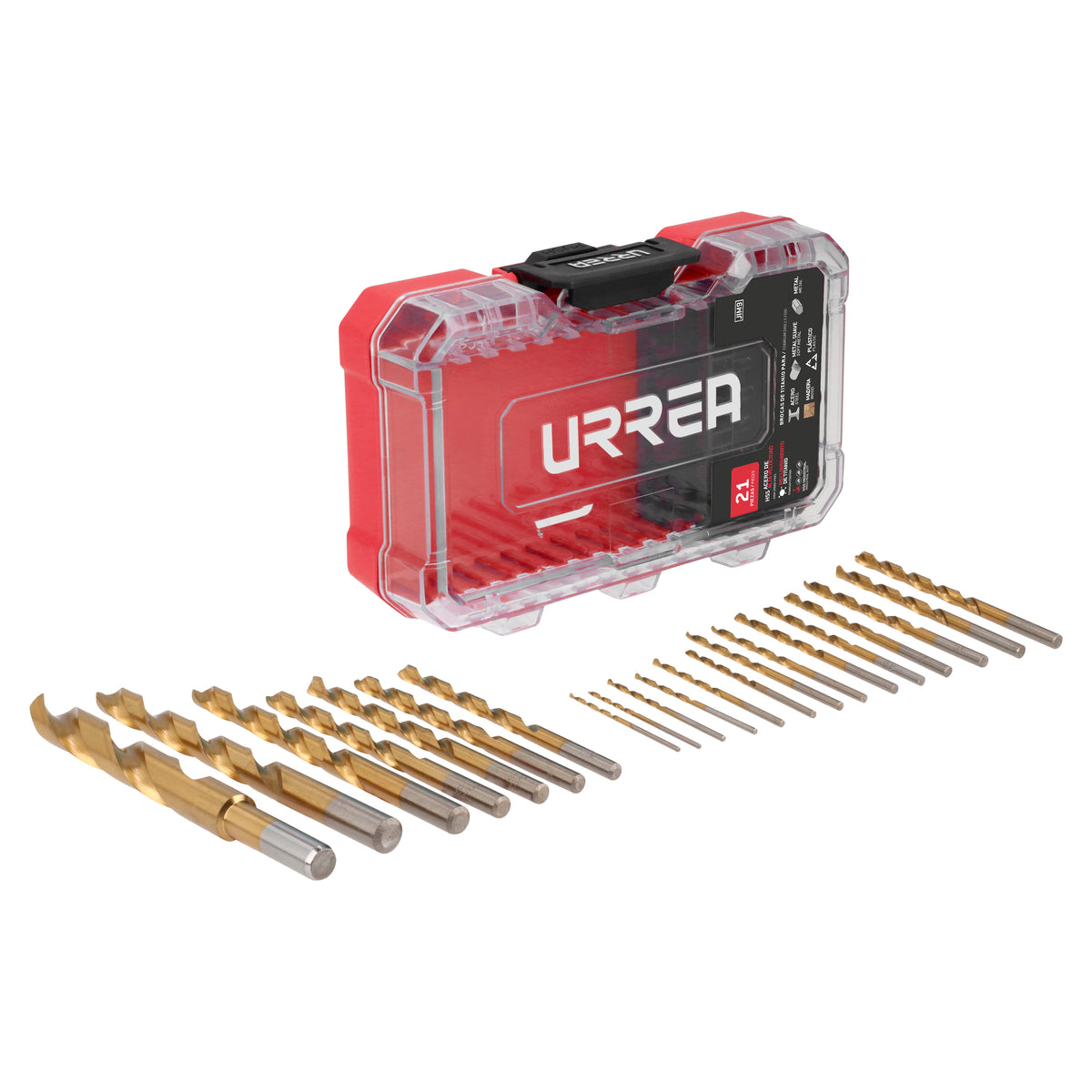 JUEGO DE BROCAS DE TITANIO, 21 PIEZAS URREA