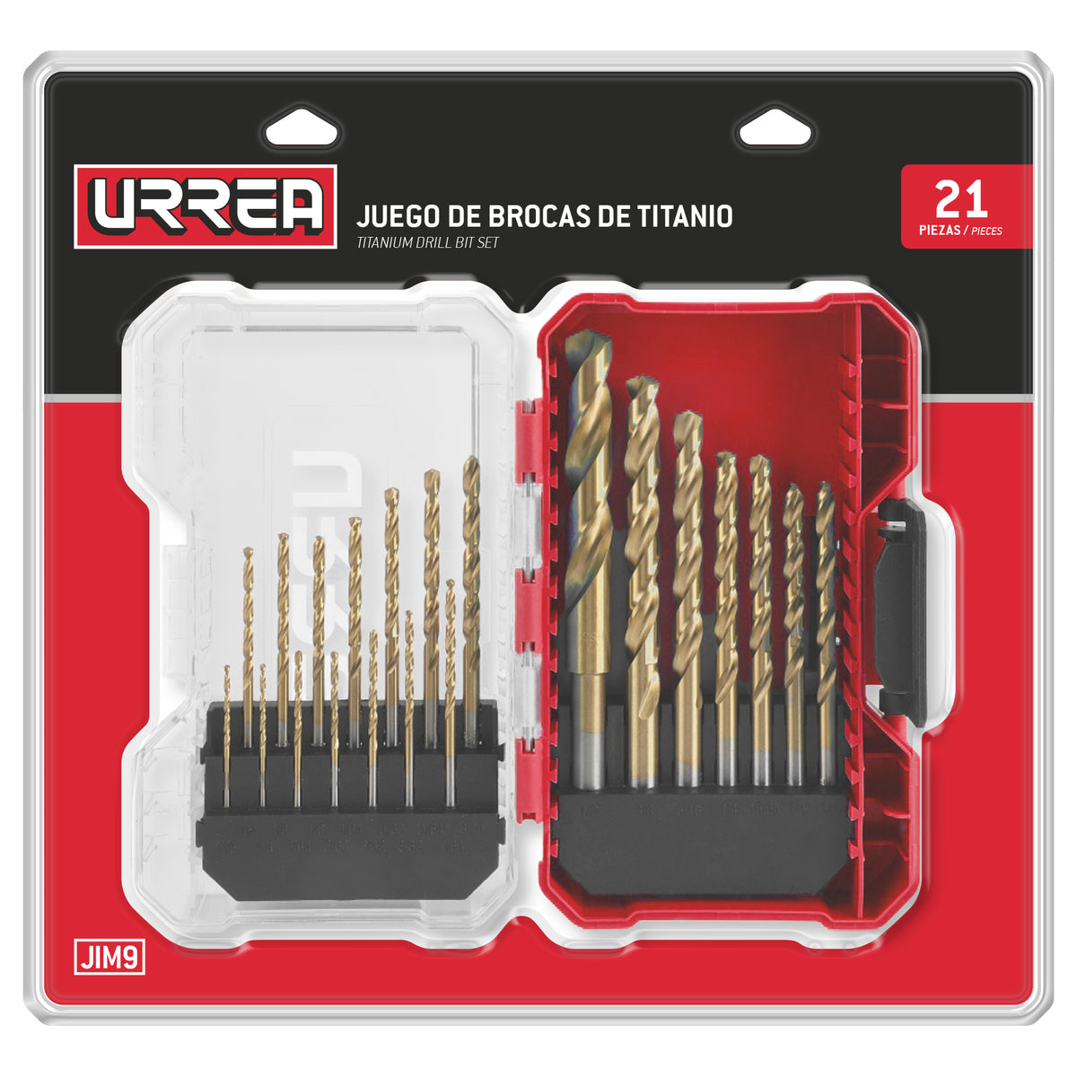 JUEGO DE BROCAS DE TITANIO, 21 PIEZAS URREA