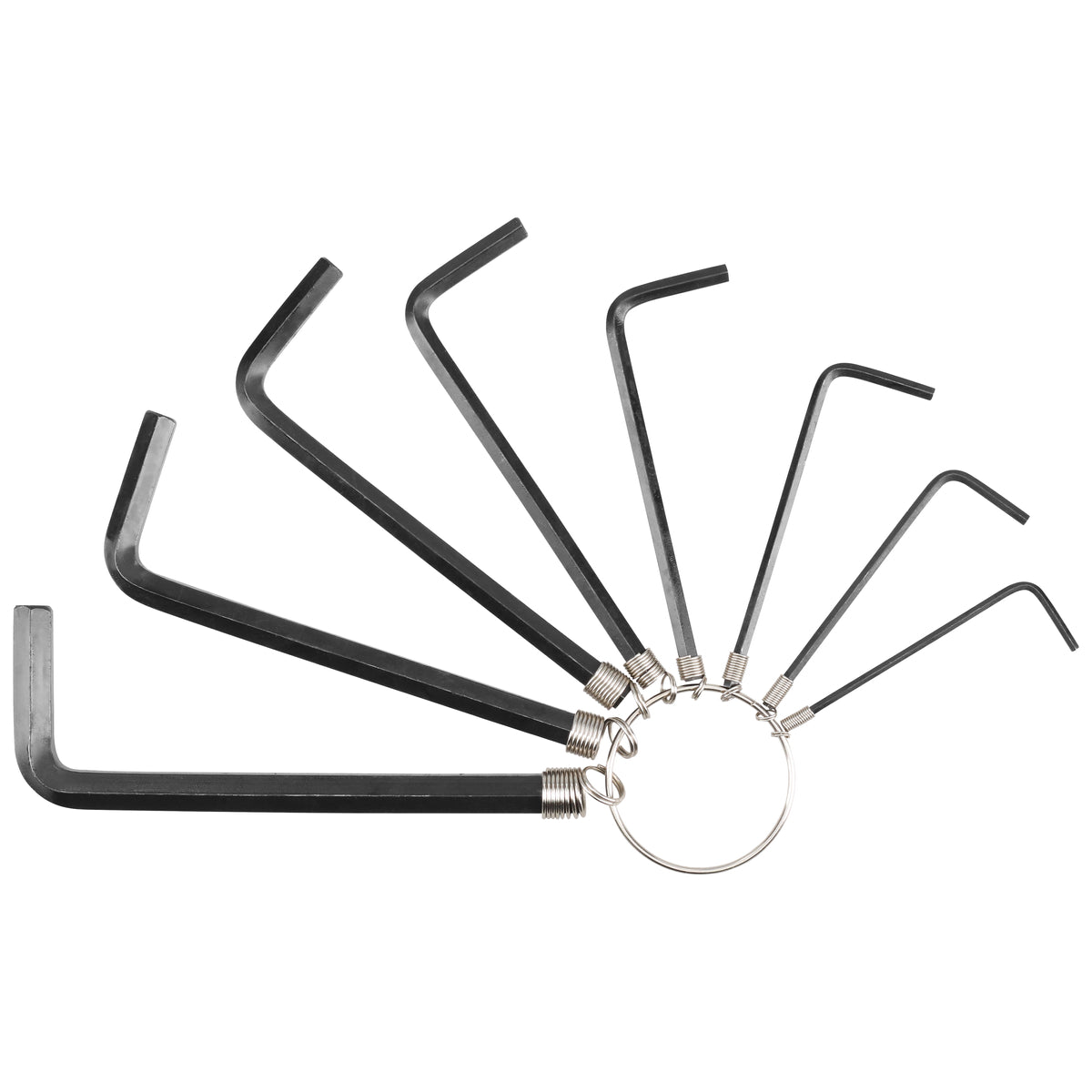 JUEGO DE LLAVES HEXAGONALES TIPO "L", EN PULGADAS, 8 PIEZAS EN ARGOLLA FOY