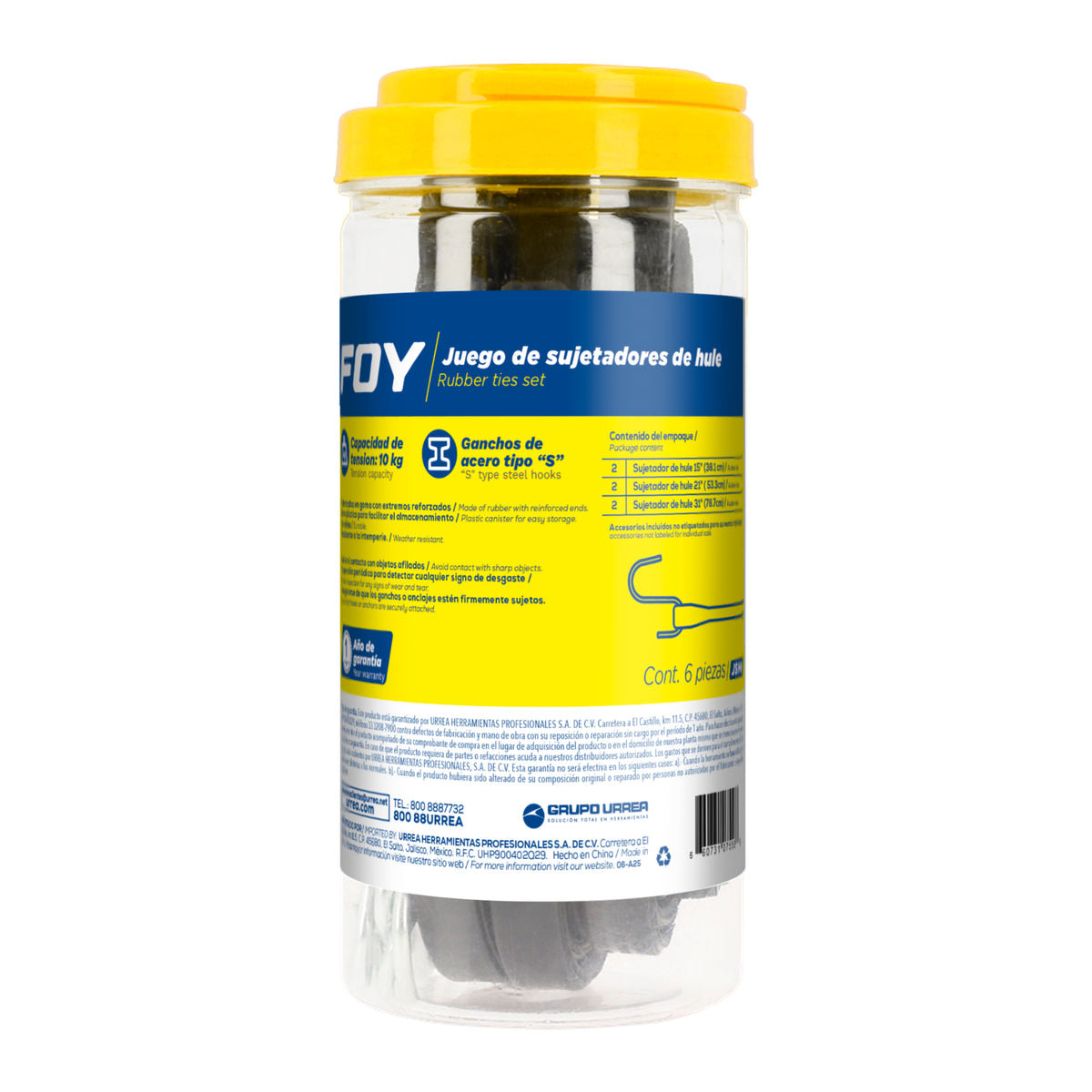 JUEGO SUJETADOR HULE 6PZ FOY