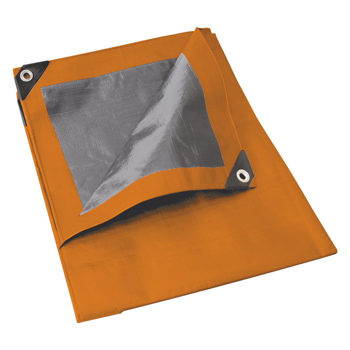 LONA DE POLIETILENO COLOR NARANJA CON FONDO PLATA, 2 X 3 M FOY