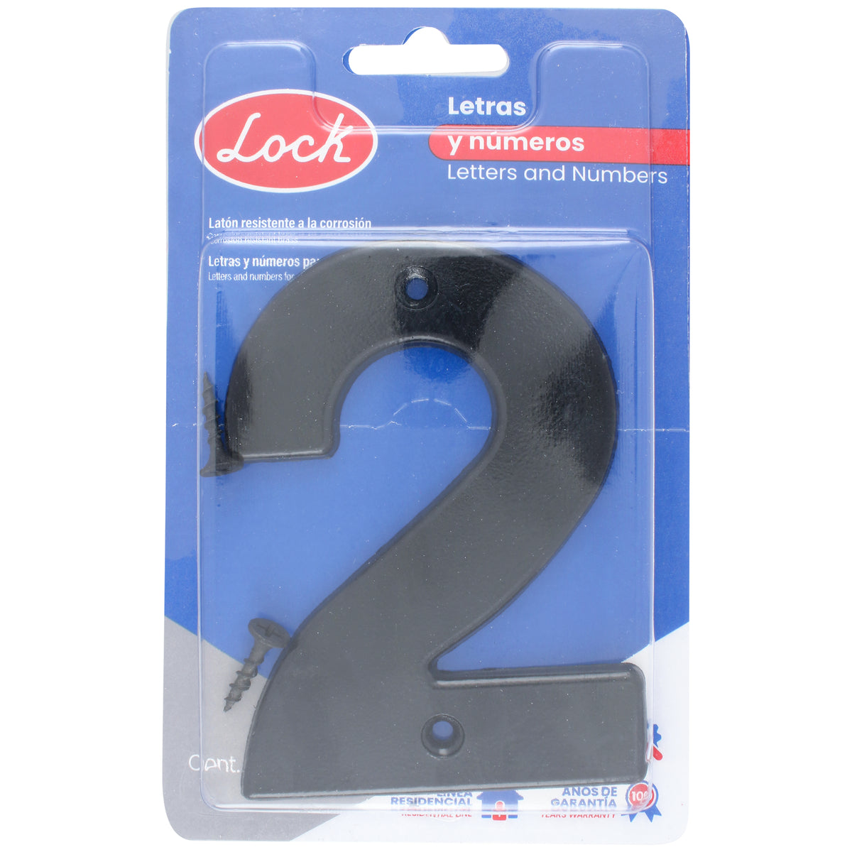 NÚMERO 2 BOLD 4" NEGRO LOCK