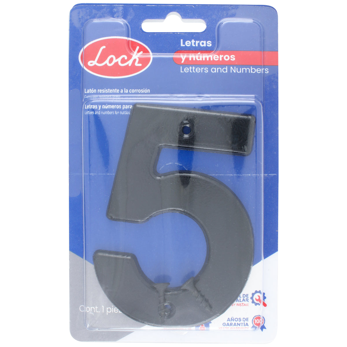 NÚMERO 5 BOLD 4" NEGRO LOCK