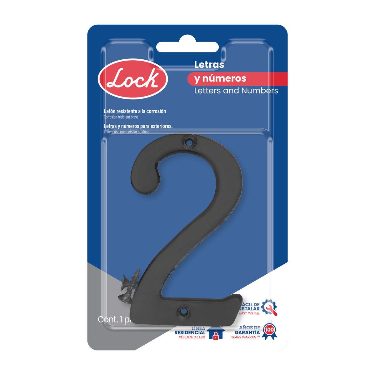 NÚMERO 2 SLIM 4" NEGRO LOCK