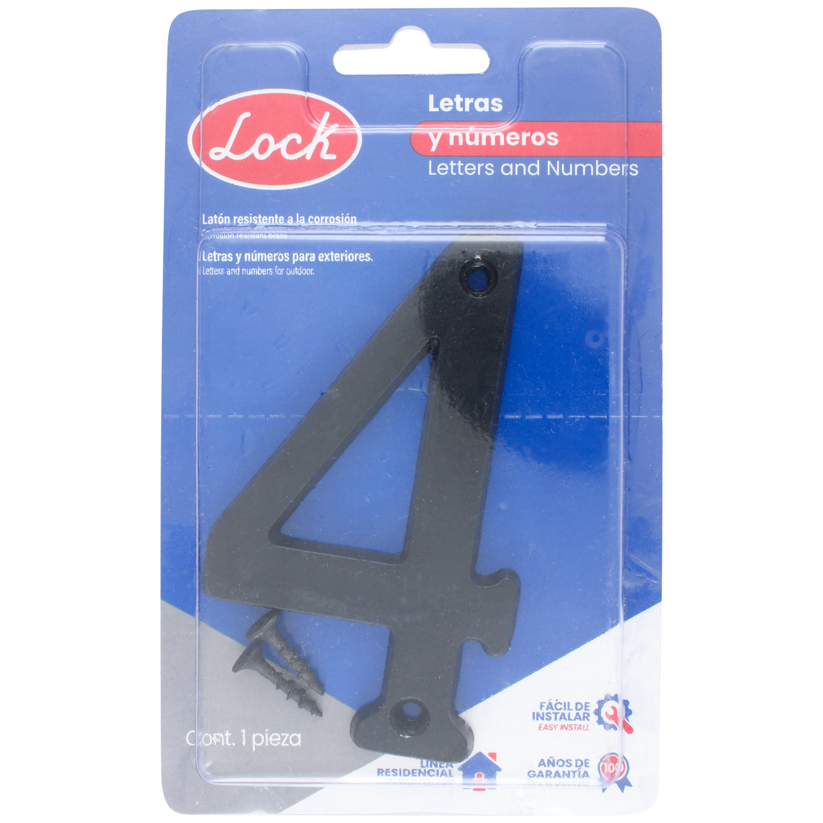 NÚMERO 4 SLIM 4" NEGRO LOCK