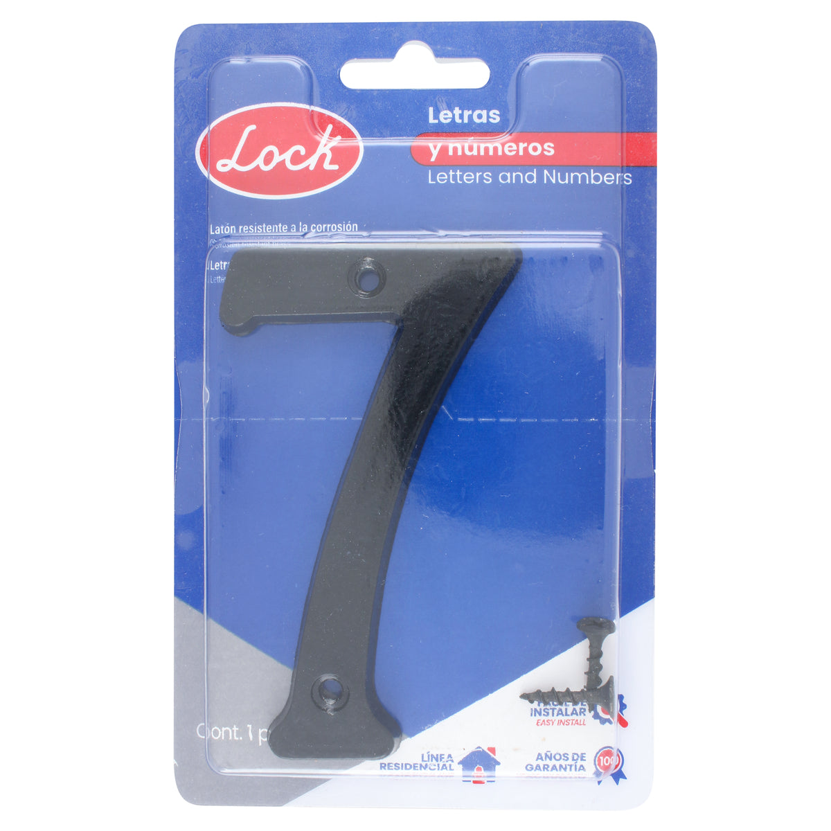 NÚMERO 7 SLIM 4" NEGRO LOCK