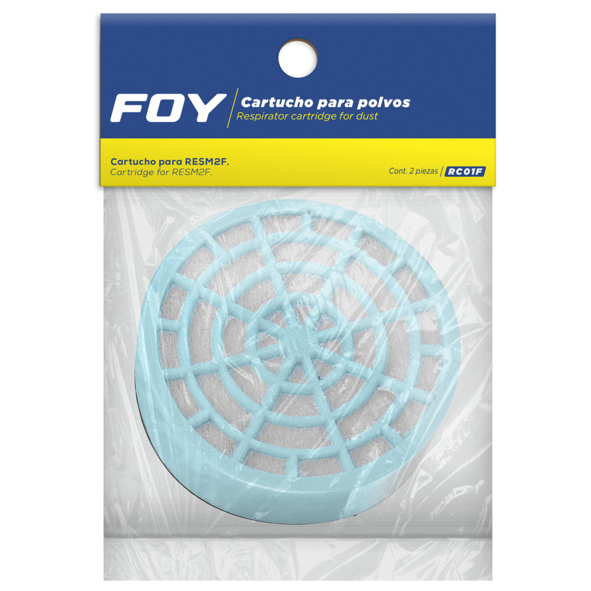 CARTUCHO PARA RESPIRADOR CON PROTECCIÓN PARA POLVO FOY RC01F