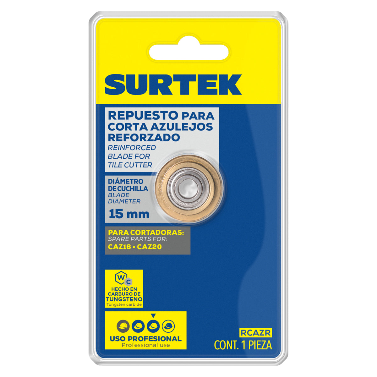 REPUESTO DE CUCHILLA PARA CORTA AZULEJOS 15 MM CAZ16, CAZ20 SURTEK