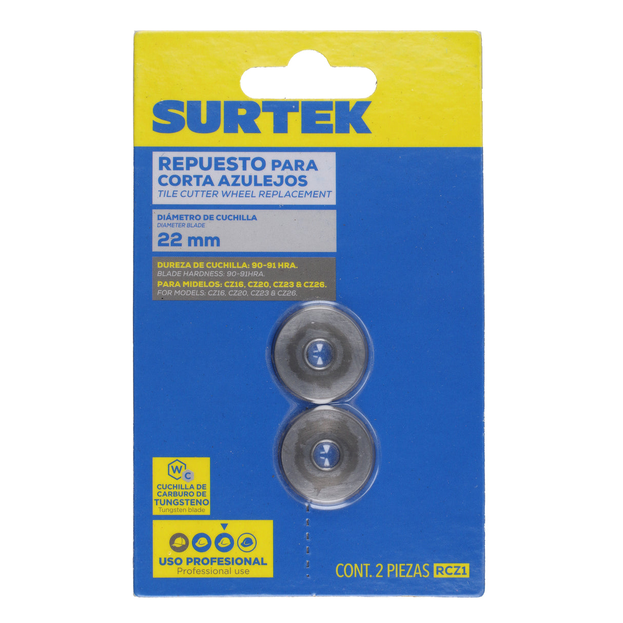REPUESTO DE CUCHILLA DE TITANIO PARA CZ16, CZ26 SURTEK RCZ2