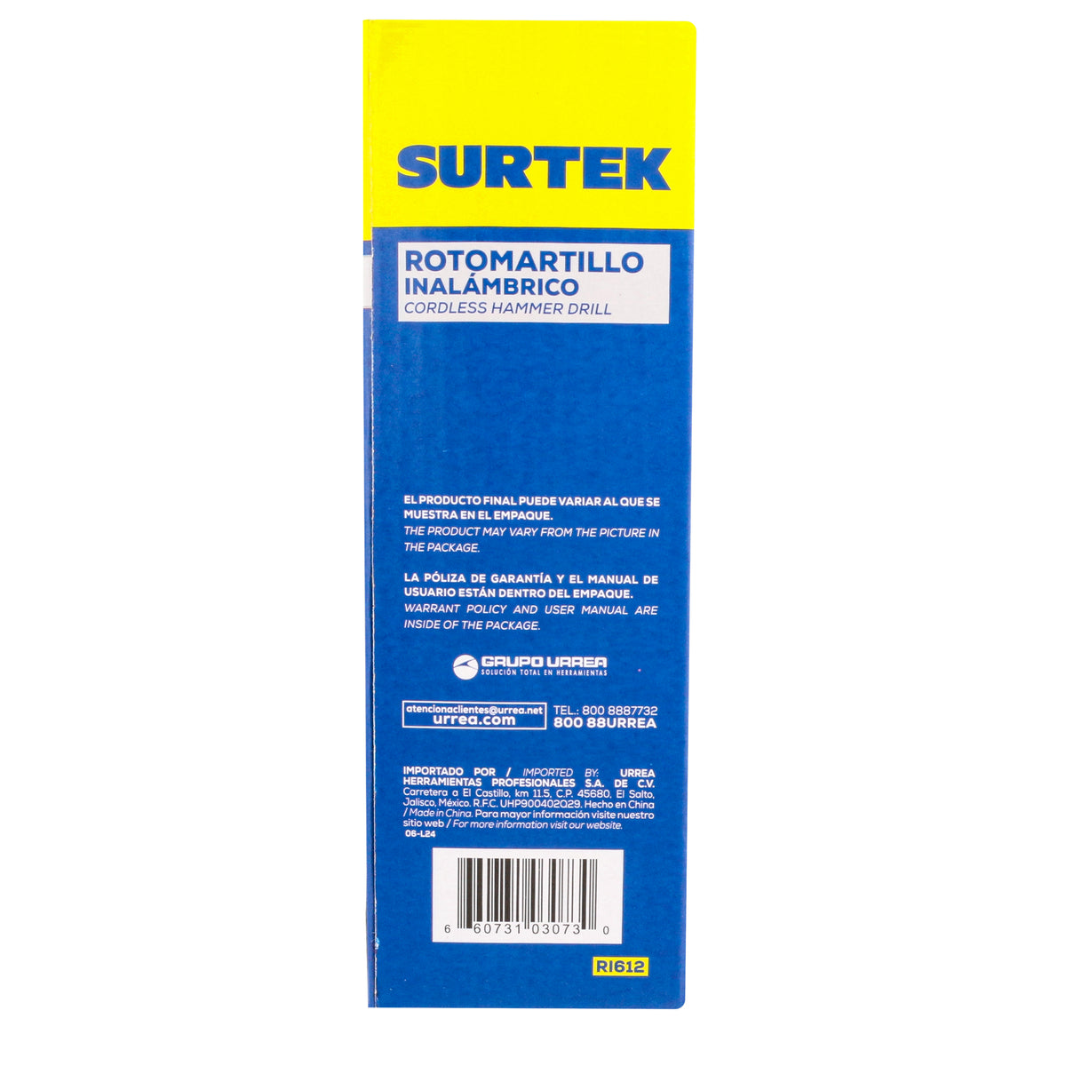 TALADRO/ATORNILLADOR 3/8" BATERÍA DE LI-ION 12 V 28 NM SURTEK