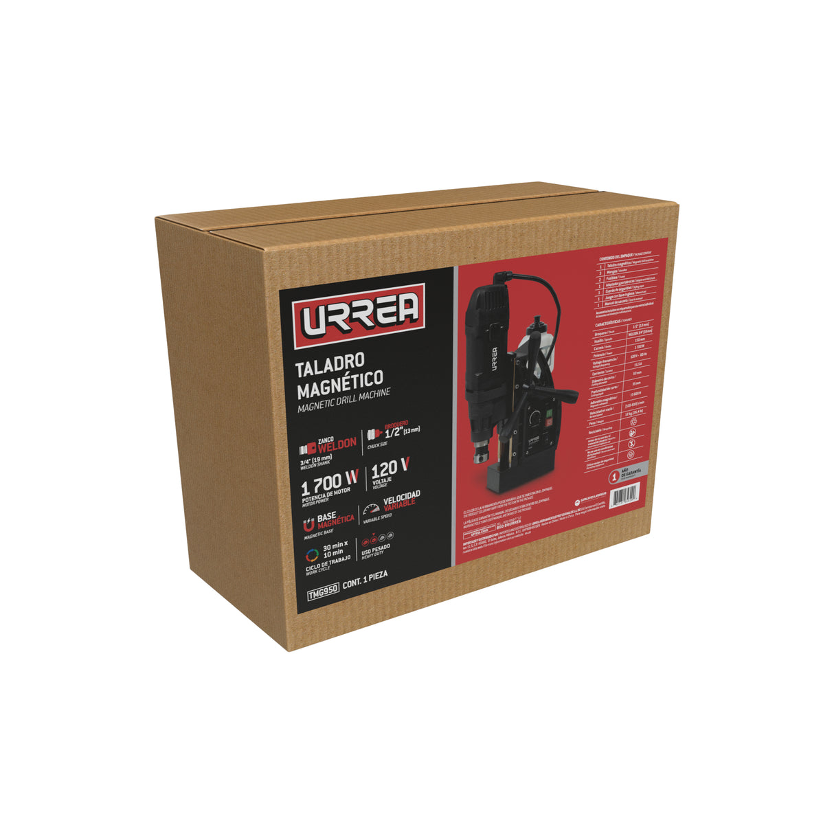 TALADRO MAGNÉTICO 3/4" 1700 W URREA TMG950