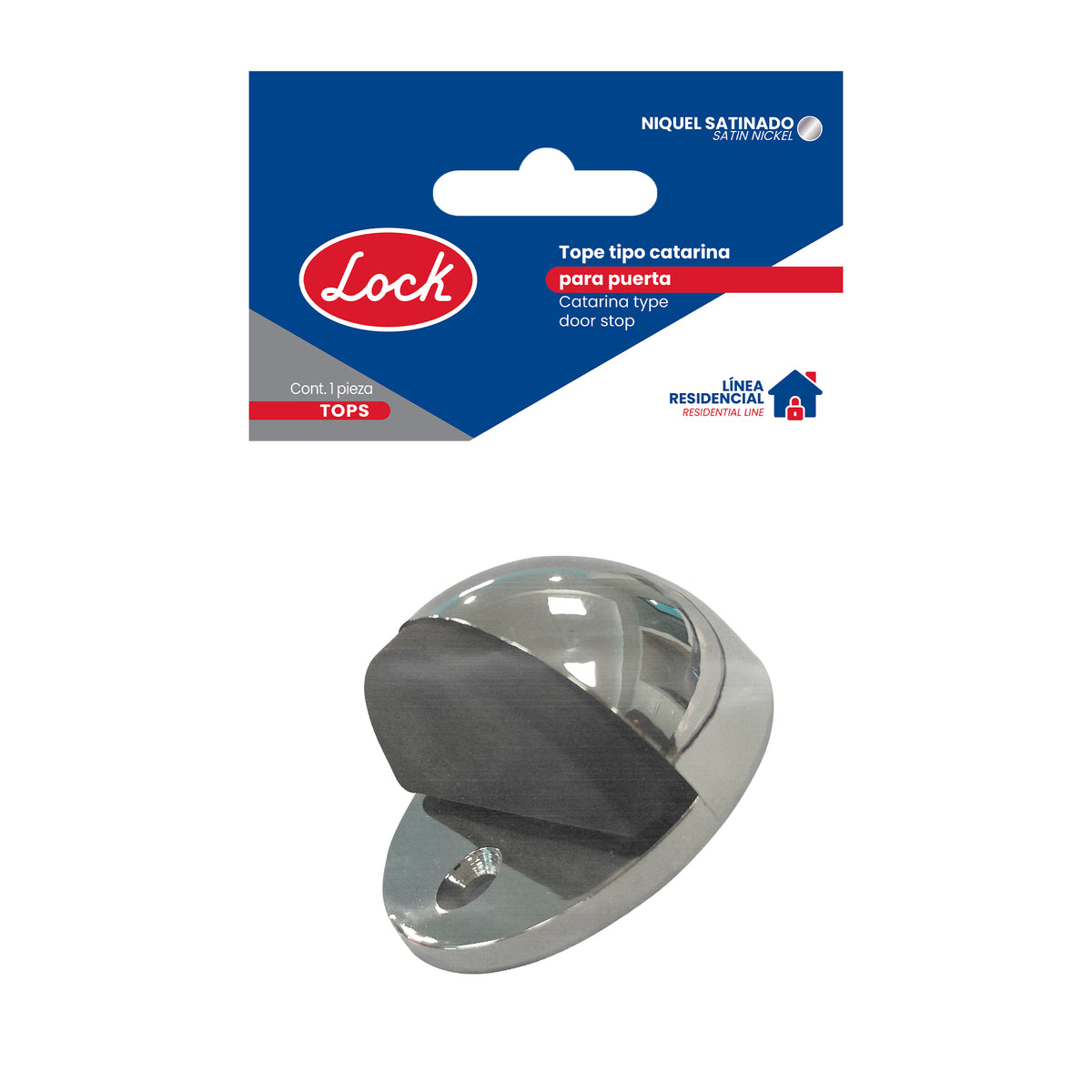 TOPE TIPO CATARINA PARA PUERTA NÍQUEL SATINADO LOCK
