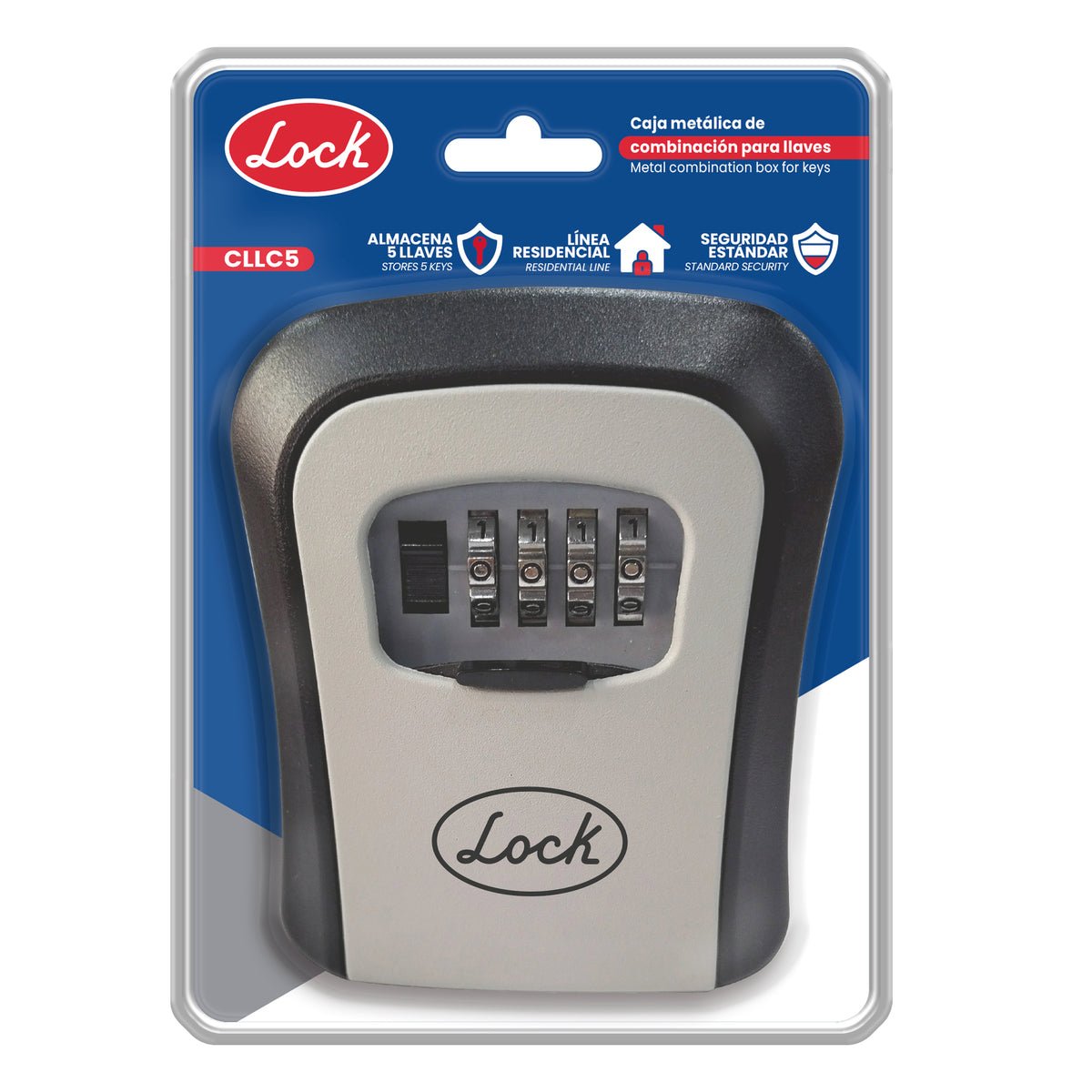 CAJA METÁLICA DE COMBINACIÓN PARA 5 LLAVES, PARA PARED LOCK CLLC5 - URREA SHOP