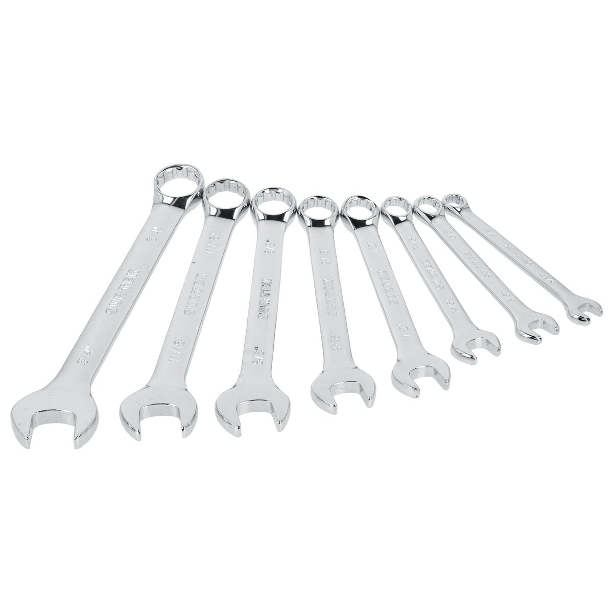 JUEGO DE LLAVES COMBINADAS PULIDO ESPEJO MÉTRICAS, 12 PUNTAS, 8 PIEZAS EN RACK SURTEK 1052MR - URREA SHOP