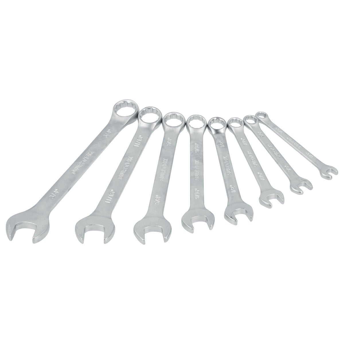 JUEGO DE LLAVES COMBINADAS SATINADAS MÉTRICAS, 12 PUNTAS, 8 PIEZAS EN RACK SURTEK F08MR - URREA SHOP