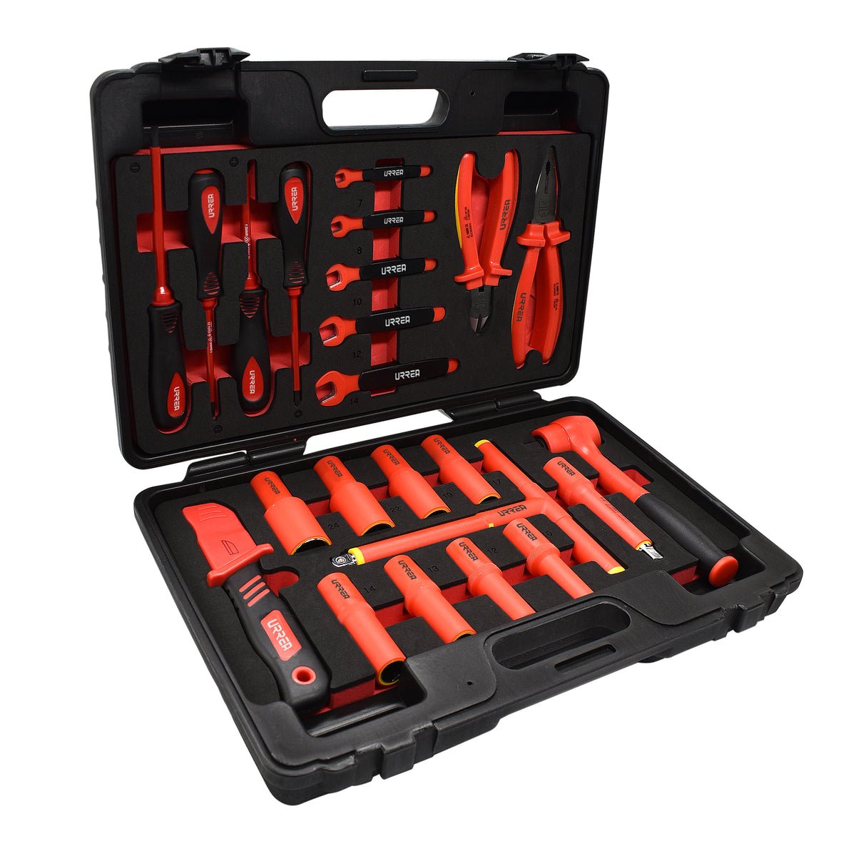 JUEGOS COMBINADO DE HERRAMIENTAS PARA ELECTRICISTA 1000V MÉTRICO, 23 PIEZAS URREA JE23VM - URREA SHOP