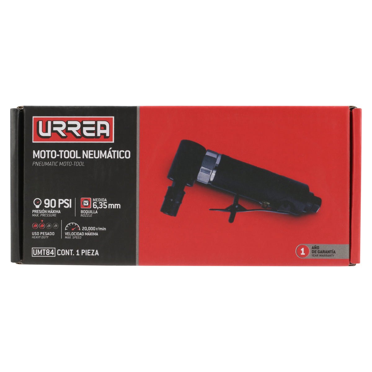 MOTO - TOOL NEUMÁTICO RECTO 1/4" 20,000RPM URREA UMT84 - URREA SHOP