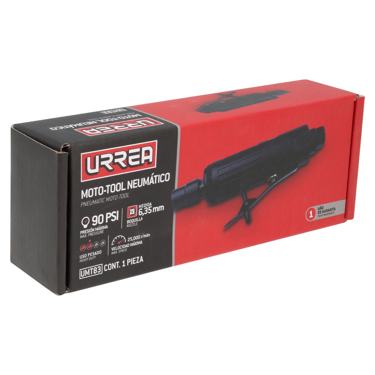 MOTO - TOOL NEUMÁTICO RECTO 1/4" 25,000RPM URREA UMT83 - URREA SHOP