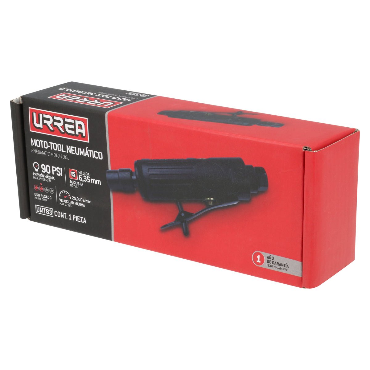 MOTO - TOOL NEUMÁTICO RECTO 1/4" 25,000RPM URREA UMT83 - URREA SHOP