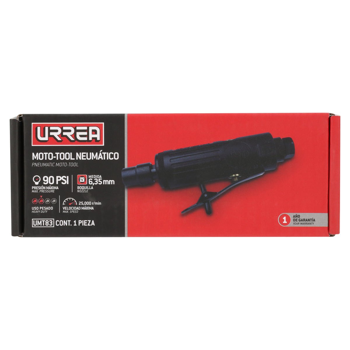 MOTO - TOOL NEUMÁTICO RECTO 1/4" 25,000RPM URREA UMT83 - URREA SHOP