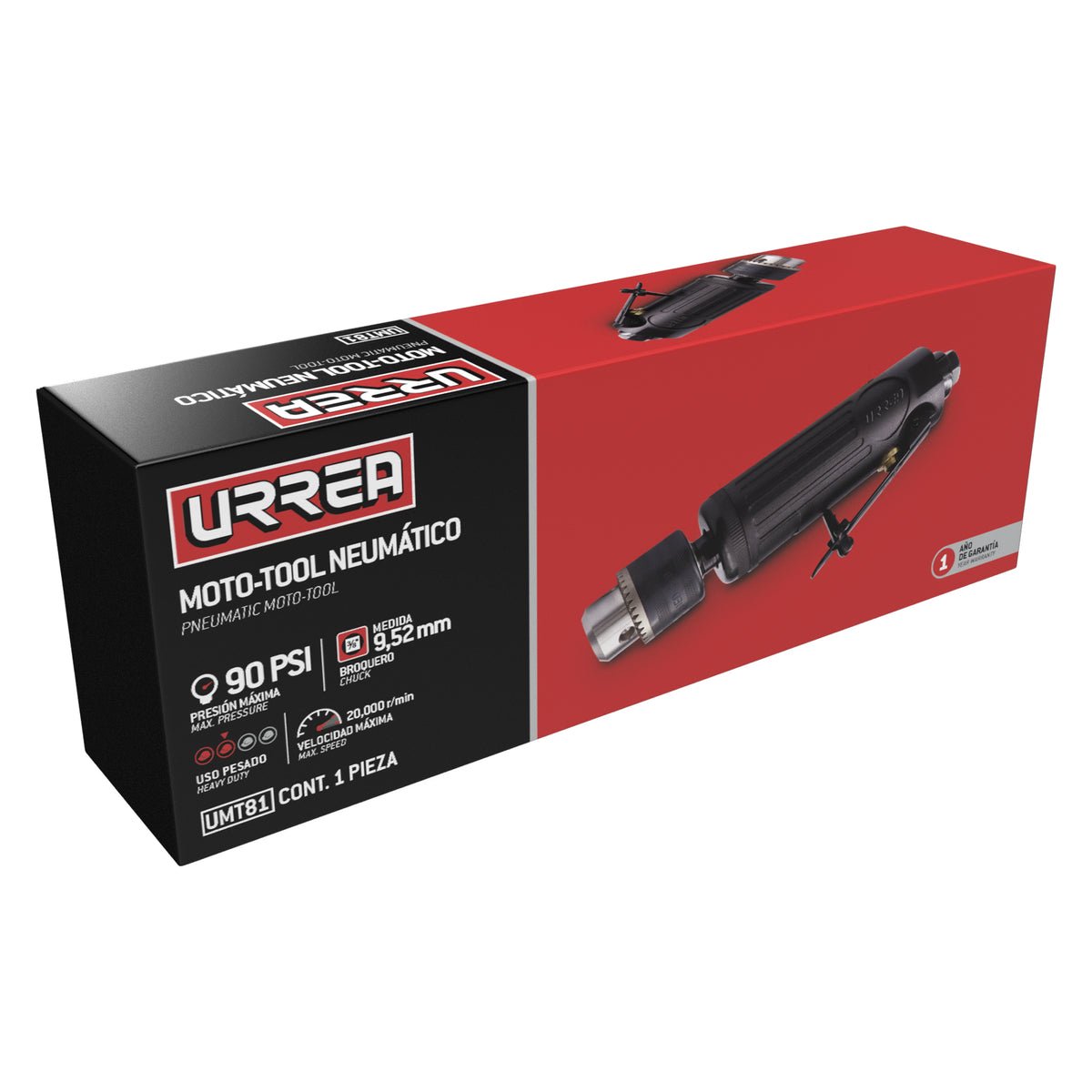 MOTO - TOOL NEUMÁTICO RECTO 3/8" 20,000RPM URREA UMT81 - URREA SHOP