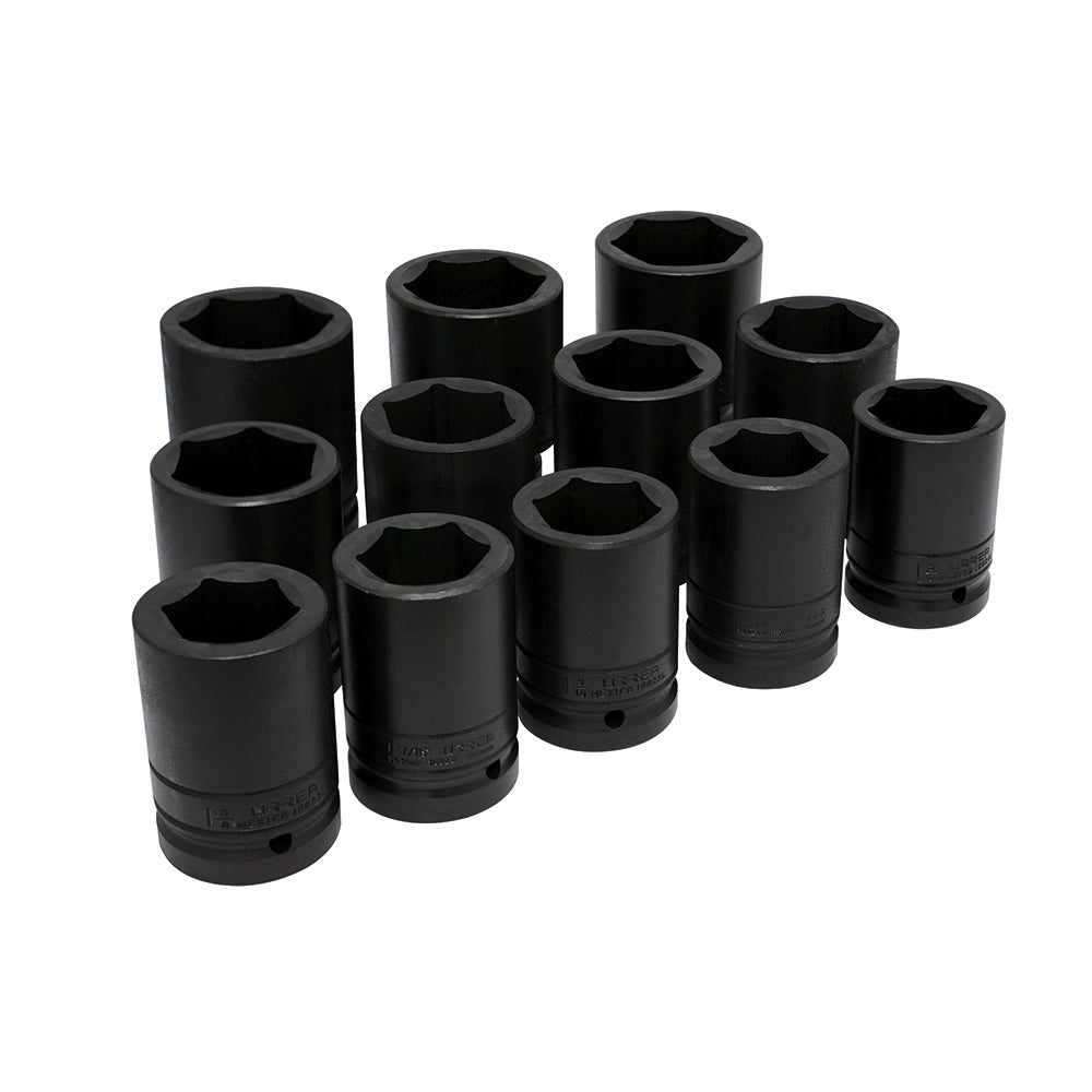 JUEGO DE 12 DADOS LARGOS DE IMPACTO EN PULGADAS CUADRO DE 1", 6 PUNTAS URREA