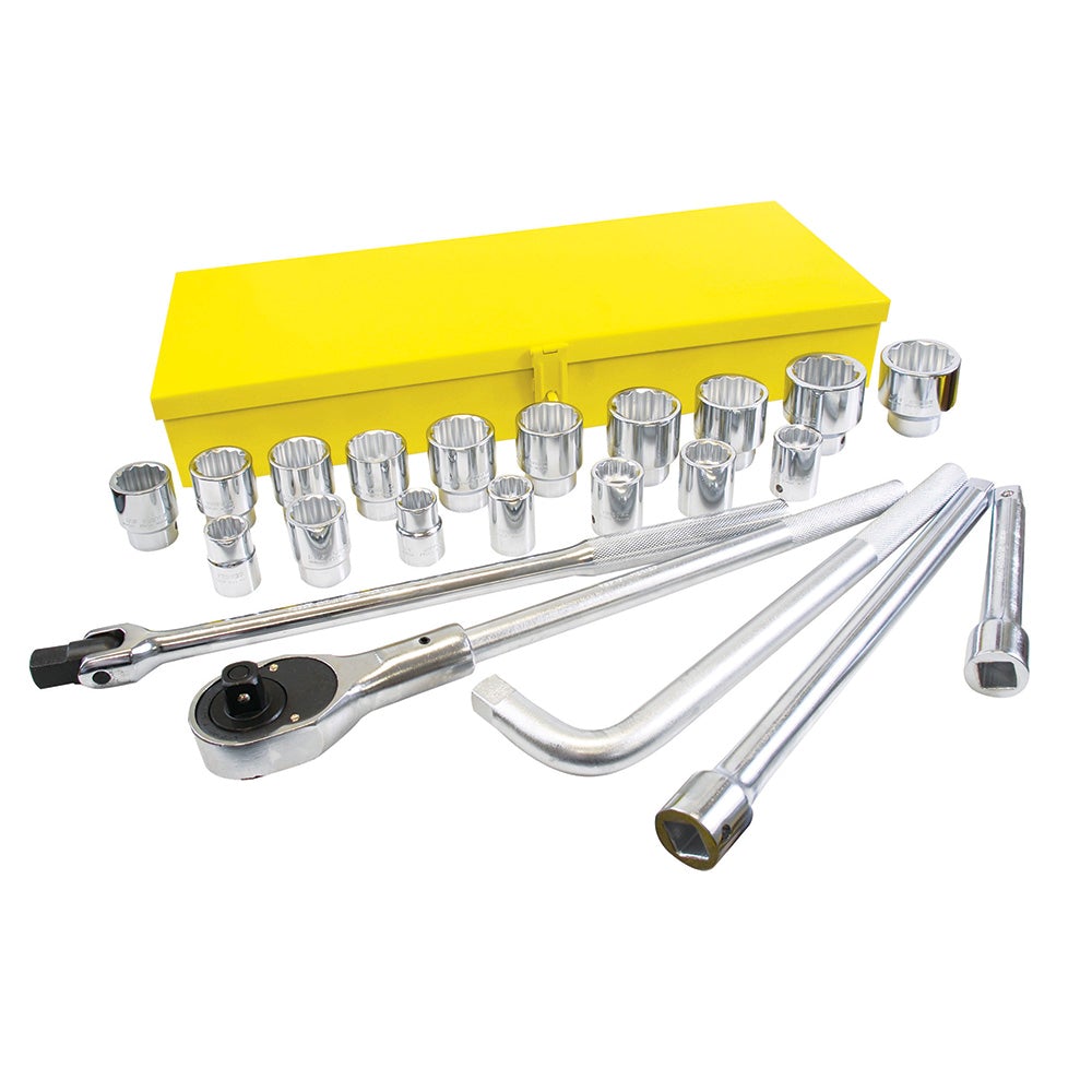 JUEGO DE DADOS Y ACCESORIOS CUADRO DE 3/4" EN PULGADAS, 23 PIEZAS SURTEK