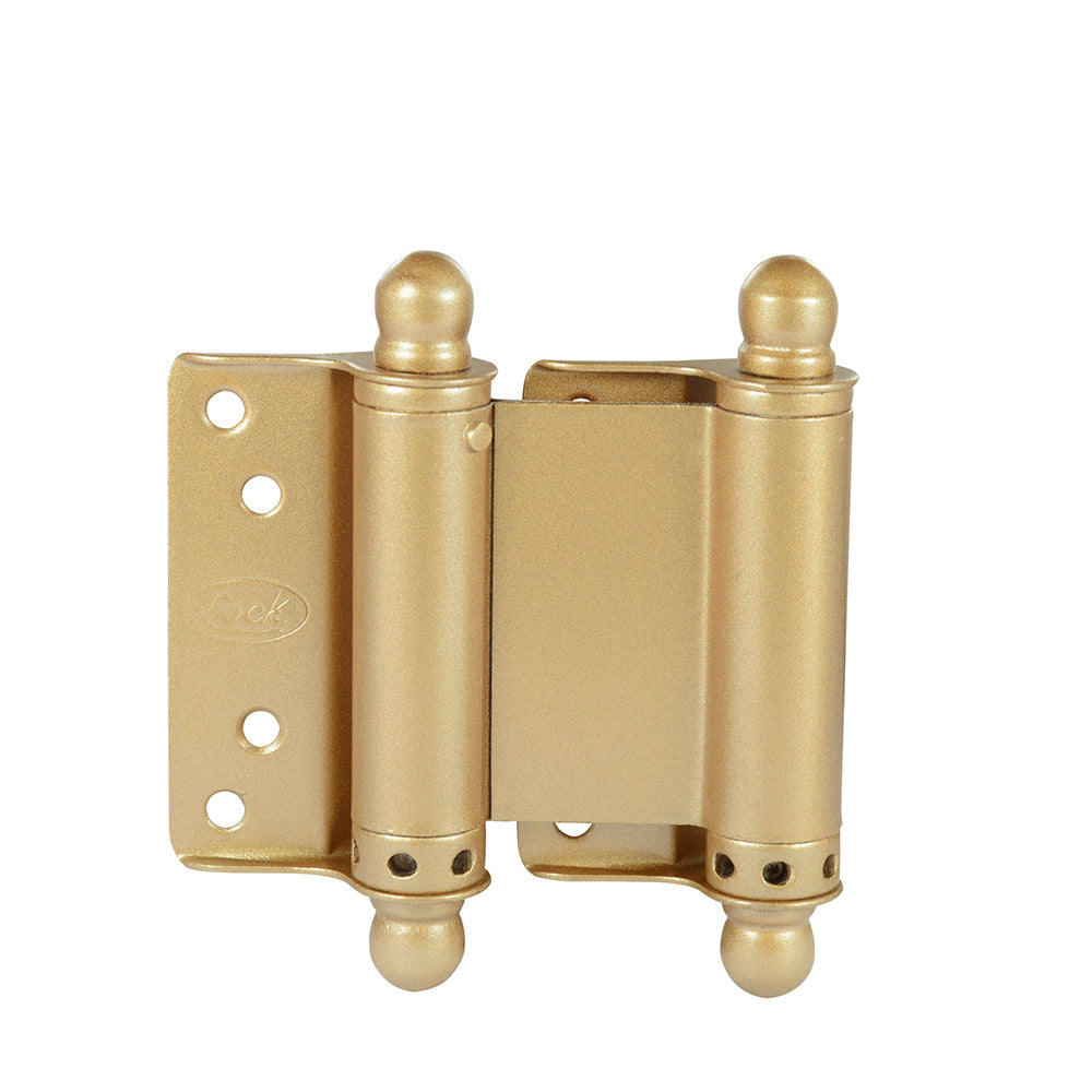 JUEGO DE BISAGRAS DOBLE ACCIÓN LATÓN BRILLANTE 3", 2 PIEZAS LOCK