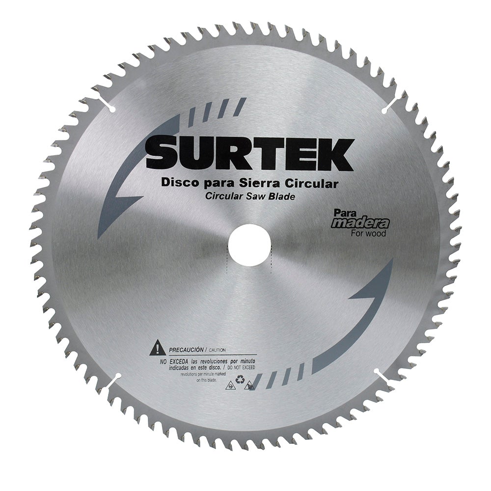 DISCO PARA SIERRA CIRCULAR PARA CORTE MADERA 80 DIENTES, 10" SURTEK